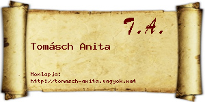 Tomásch Anita névjegykártya