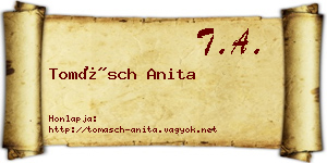 Tomásch Anita névjegykártya